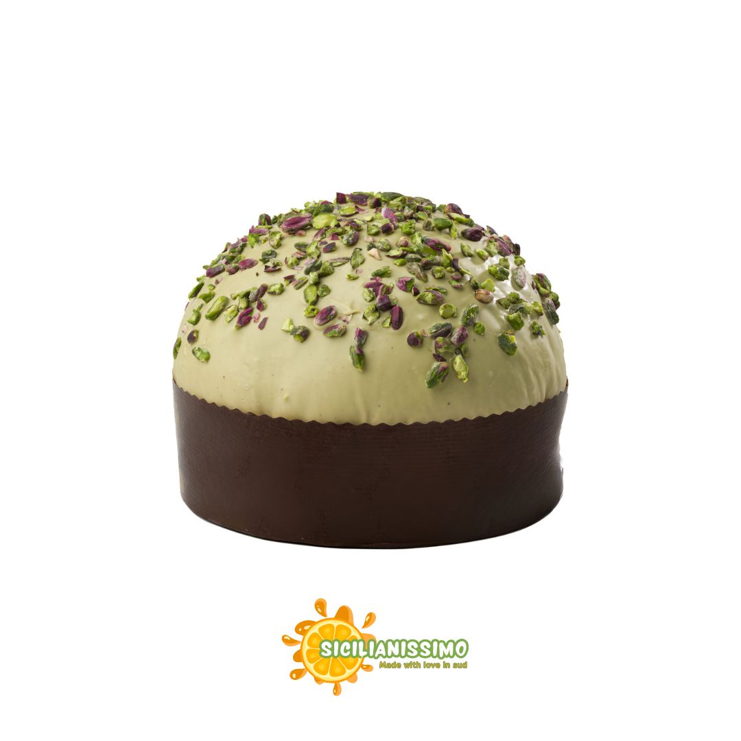 Panettone artigianale siciliano - gusto pistacchio + crema al pistacchio