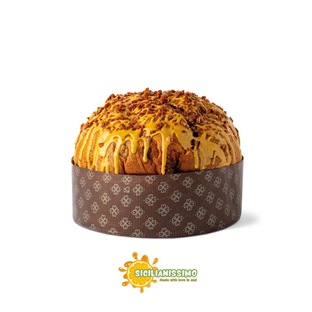 Panettone artigianale siciliano - Caramello + Crema al caramello